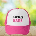 Creëer uw eigen gezagvoerder roze trucker pet<br><div class="desc">Creëer uw eigen gezagvoerder noemt roze Trucker Hat. Kies de kleur van het pet in het optiesmenu.</div>