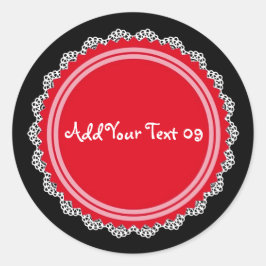 Creëer Uw eigen gezichtscirkel V09 RED Ronde Sticker