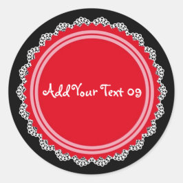 Creëer Uw eigen gezichtscirkel V09 RED Ronde Sticker