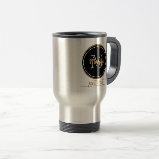 Creëer Uw eigen gezinsmonogram | Vast jaar Reisbeker (Voorkant rechts)