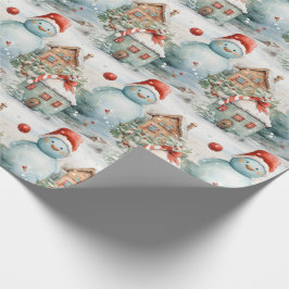 Creëer uw eigen gigantische sneeuwpopdorp cadeaupapier