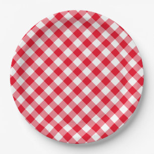 Creëer Uw eigen Gingham Country bruiloft Papieren Bordje