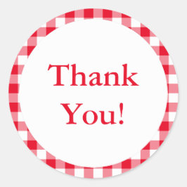 Creëer Uw eigen Gingham Dank u Ronde Sticker