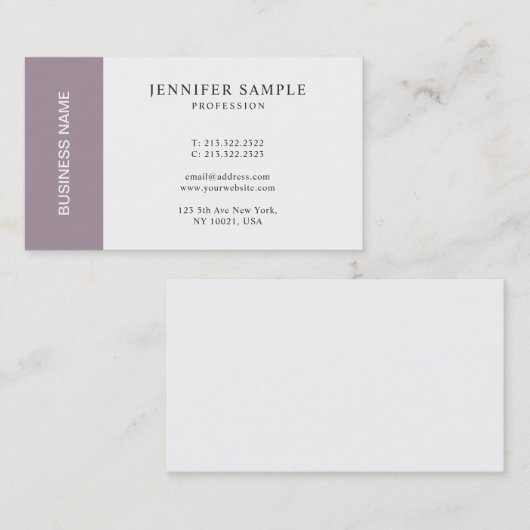 Creëer Uw eigen Glamoureus Monogrammed Plain Visitekaartje (Voorkant / Achterkant)