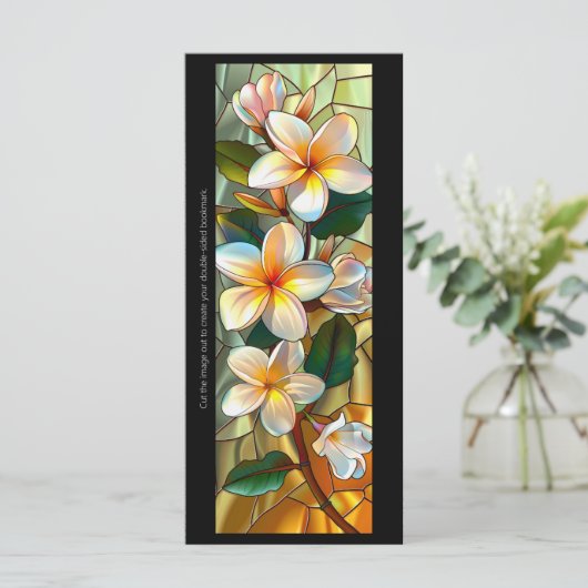 Creëer Uw Eigen Glas Frangipani Bladwijzer Kaart (Staand voorkant)