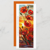 Creëer Uw eigen Glas in lood Poppies Bladwijzer (Voorkant / Achterkant)