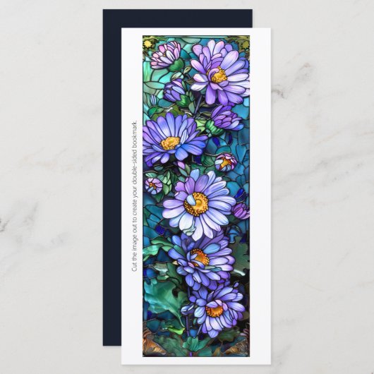 Creëer Uw Eigen Glas Paarse Gerberas Bladwijzer (Voorkant / Achterkant)