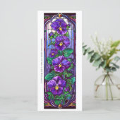 Creëer Uw Eigen Glas Paarse Pansies Bladwijzer Kaa (Staand voorkant)