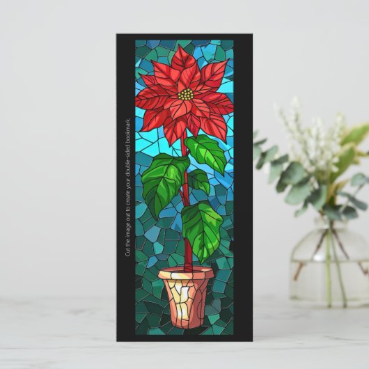 Creëer Uw Eigen Glas Rode Poinsettia Bladwijzer Ka (Staand voorkant)