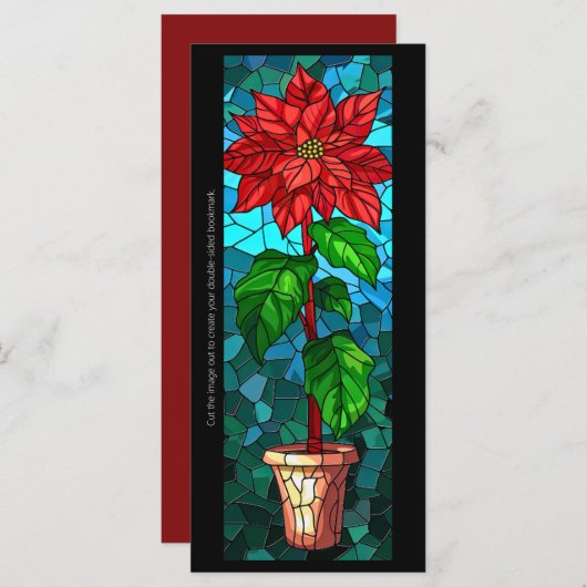 Creëer Uw Eigen Glas Rode Poinsettia Bladwijzer Ka (Voorkant / Achterkant)