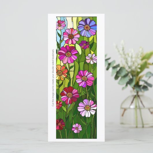 Creëer Uw Eigen Glas Wildbloemen Bladwijzer Kaart (Staand voorkant)
