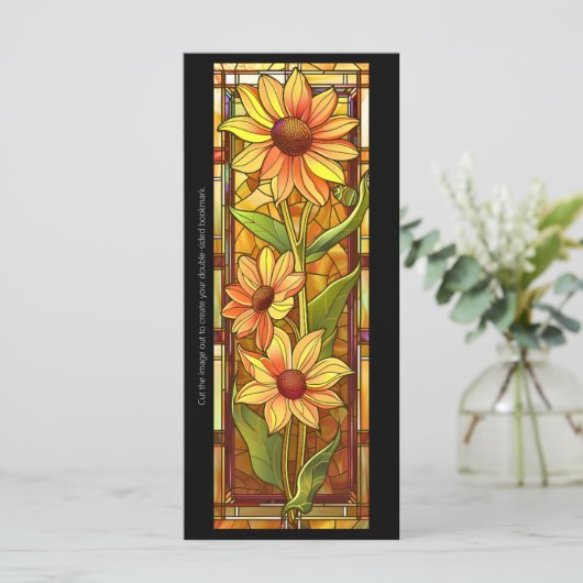Creëer Uw Eigen Glas Zonnebloem Bladwijzer Kaart (Staand voorkant)