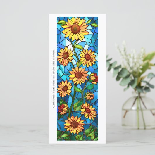 Creëer Uw Eigen Glas Zonnebloemen Mozaïek Bladwijz (Staand voorkant)