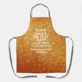 Creëer Uw eigen Glitter Custom Womens Gold Schorte Schort (Voorkant)