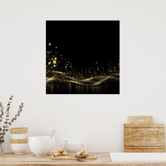 Creëer Uw Eigen Glitter Lint Geel Poster (Keuken)