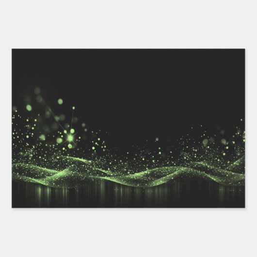 Creëer Uw Eigen Glitter Lint Groen Inpakpapier Vel (Voorkant 3)