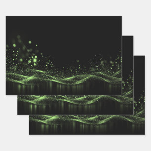 Creëer Uw Eigen  Glitter Lint Groen Inpakpapier Vel