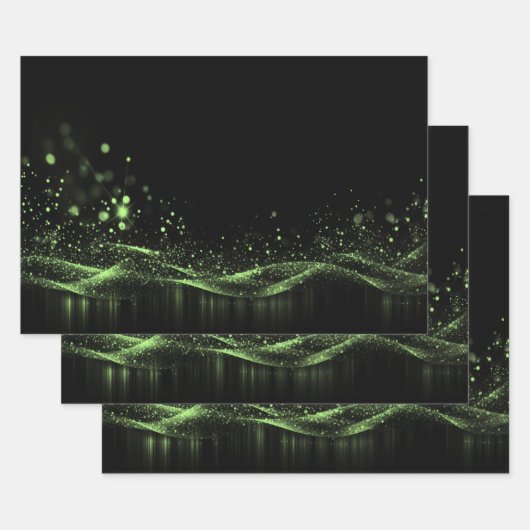 Creëer Uw Eigen Glitter Lint Groen Inpakpapier Vel (Set)