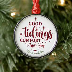 Creëer Uw eigen Goede Tidings Comfort & Joy Metalen Ornament