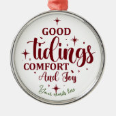 Creëer Uw eigen Goede Tidings Comfort & Joy Metalen Ornament (Voorkant)