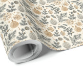 Creëer Uw eigen Golden Ornamenten Pine Tree Cadeaupapier (Rol Hoek)