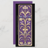 Creëer Uw eigen Golden Paarse Art Deco Bladwijzer (Voorkant / Achterkant)