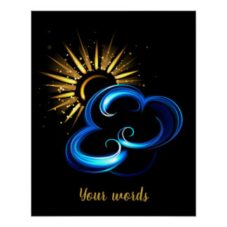 Creëer Uw eigen Golden Sun & Blue Cloud Perfect Poster