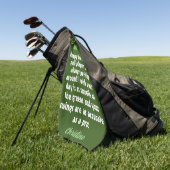 Creëer Uw Eigen Golfer Verjaardag Aangepaste Naam Golfhanddoek (Groen)