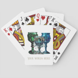 Creëer Uw eigen Gotische Blauwe & Groene Chalices Pokerkaarten