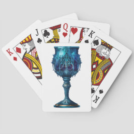 Creëer Uw eigen Gotische Blauwe Stenen Kelk Pokerkaarten