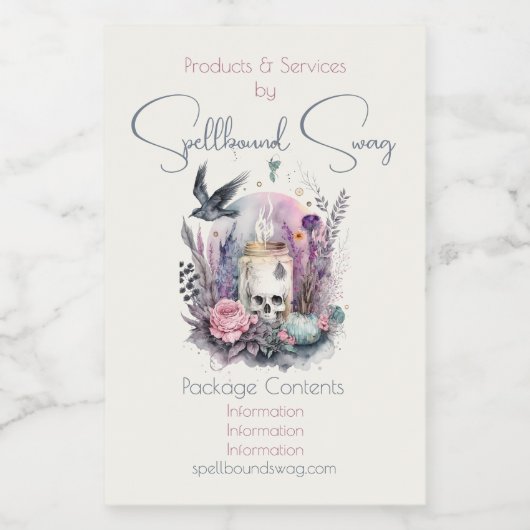 Creëer Uw eigen Gotische Herfstbloemen Voedselcontainer Etiket (Enkel label)