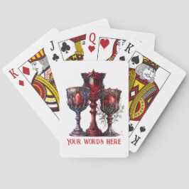 Creëer Uw eigen Gotische Rode Chalices Pokerkaarten