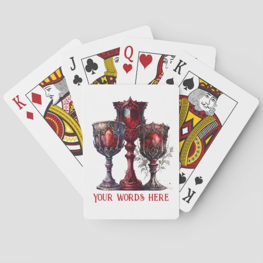 Creëer Uw eigen Gotische Rode Chalices Pokerkaarten (Achterkant)