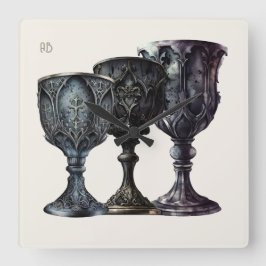 Creëer Uw eigen Gotische Zwarte Chalices Vierkante Klok