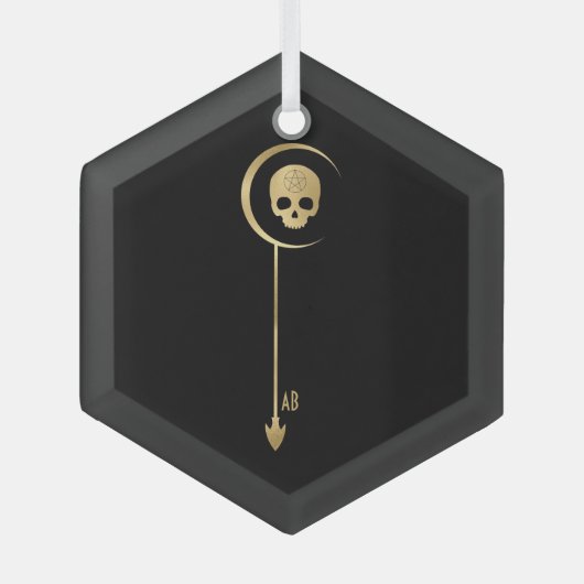 Creëer Uw eigen gouden Arcane Death Tarot Glas Ornament (Voorkant)