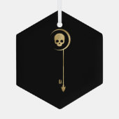 Creëer Uw eigen gouden Arcane Death Tarot Glas Ornament (Achterkant)
