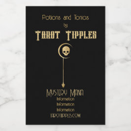Creëer Uw eigen gouden Arcane Death Tarot Wijn Etiket