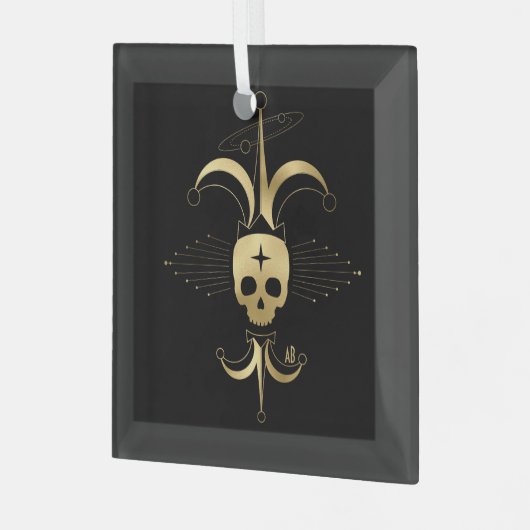 Creëer Uw eigen gouden Arcane Fool Tarot Glas Ornament (Voorkant links)
