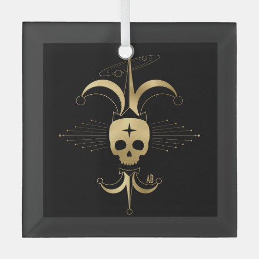 Creëer Uw eigen gouden Arcane Fool Tarot Glas Ornament (Voorkant)