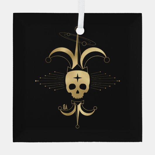 Creëer Uw eigen gouden Arcane Fool Tarot Glas Ornament (Achterkant)