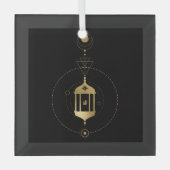Creëer Uw eigen gouden Arcane Hermit Tarot Glas Ornament (Voorkant)