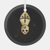 Creëer Uw eigen gouden Arcane Hierophant Tarot Glas Ornament (Voorkant)