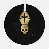 Creëer Uw eigen gouden Arcane Hierophant Tarot Glas Ornament (Achterkant)