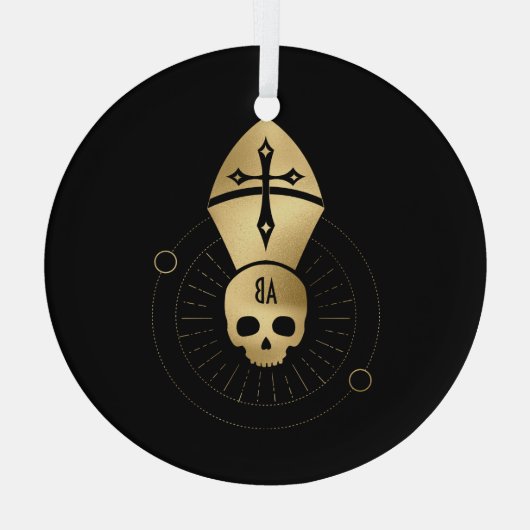 Creëer Uw eigen gouden Arcane Hierophant Tarot Glas Ornament (Achterkant)