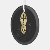 Creëer Uw eigen gouden Arcane Hierophant Tarot Glas Ornament (Voorkant links)