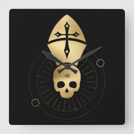 Creëer Uw eigen gouden Arcane Hierophant Tarot Vierkante Klok