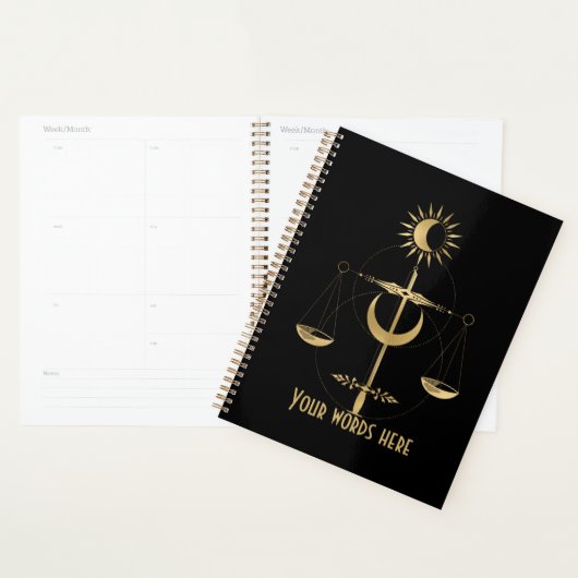 Creëer Uw eigen gouden Arcane Justice Tarot Planner (Display)