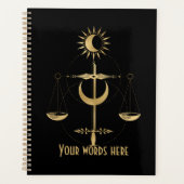Creëer Uw eigen gouden Arcane Justice Tarot Planner (Voorkant)