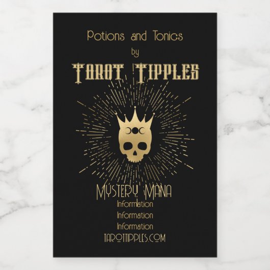 Creëer Uw eigen gouden Arcane Keizerin Tarot Wijn Etiket (Enkel label)