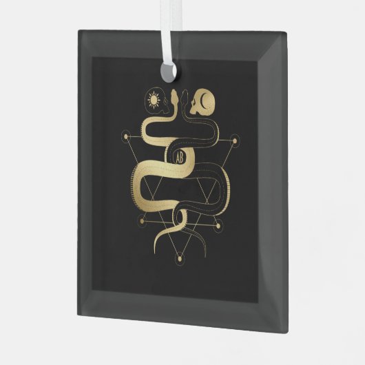 Creëer Uw eigen gouden Arcane Liefhebbers Tarot Glas Ornament (Voorkant links)